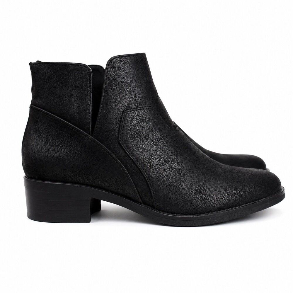 Corkys Boutique Western Ankle Booties Women Size 9 Black Side Zip Block Heel